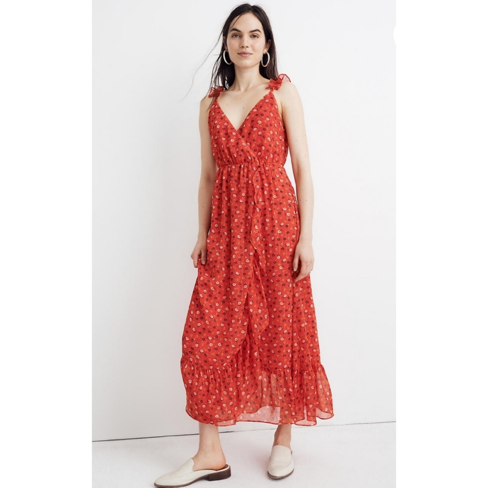 Madewell Ruffle-Strap Wrap Dress